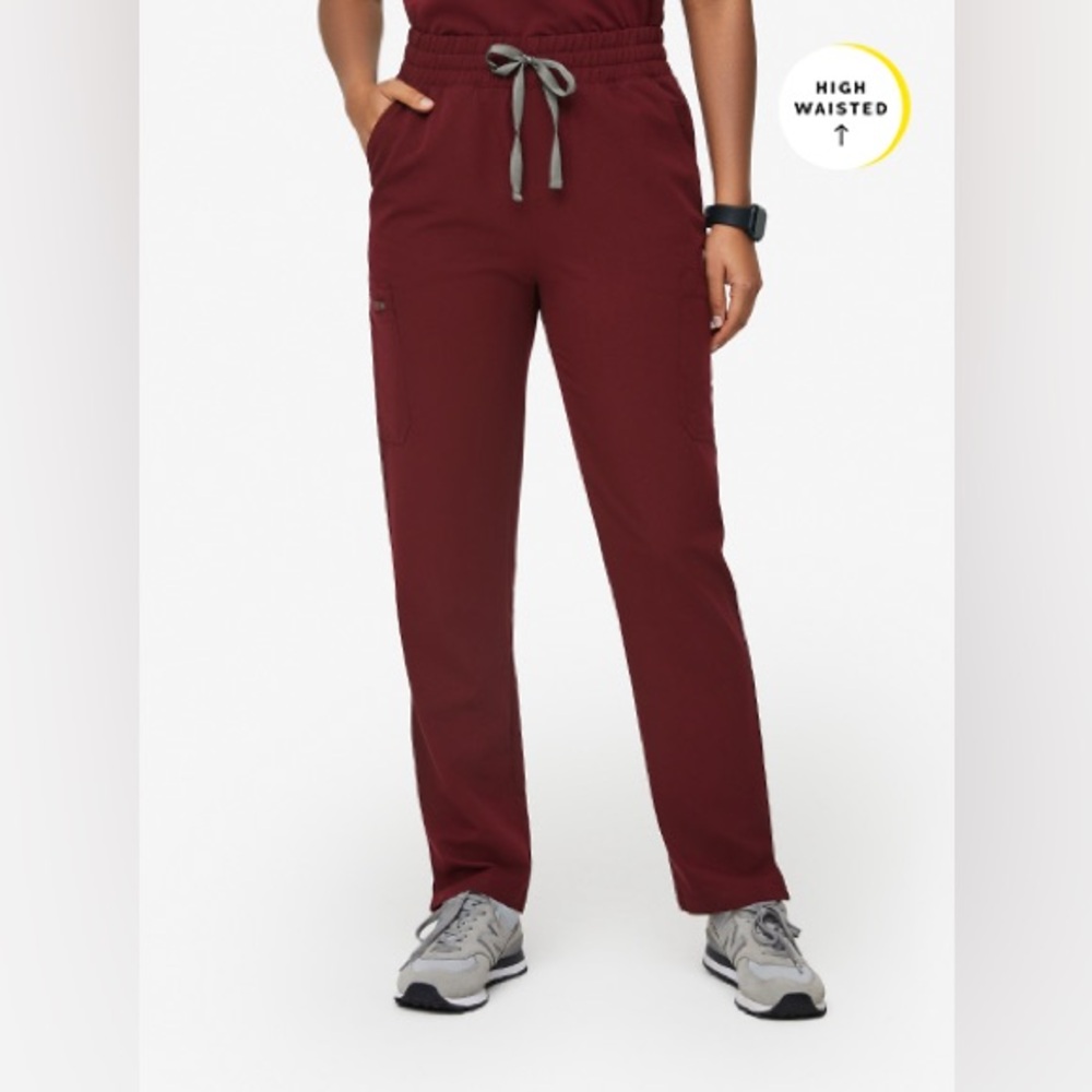 Women's Burgundy Yola™ - Petite Skinny Scrub Pants - S - Petite / Burgundy